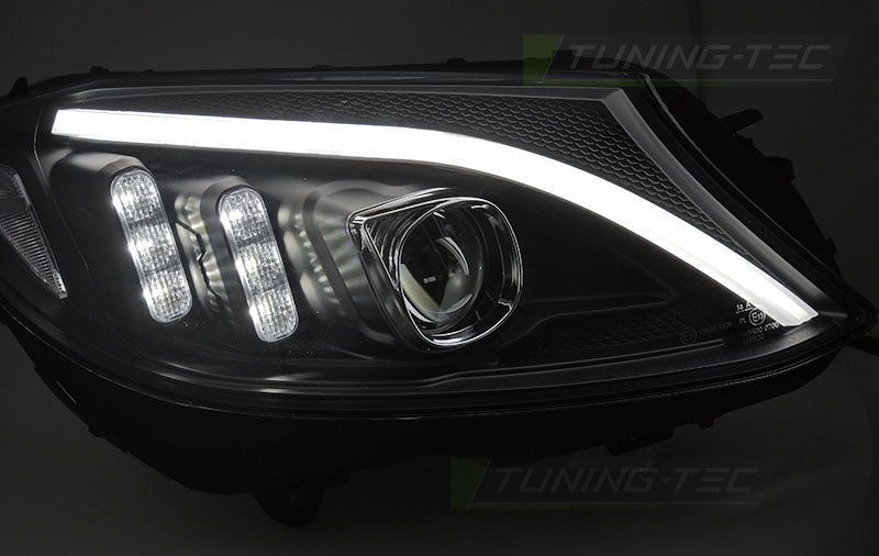 Mercedes W205 14-18 LED frontlykter svart