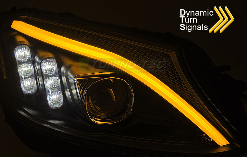 Mercedes W205 14-18 LED frontlykter svart