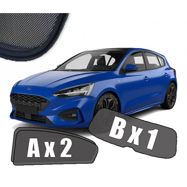 Sr solskjerm i akryl til Ford Focus Hatchback IV med enkel montering og vindavviserfunksjon