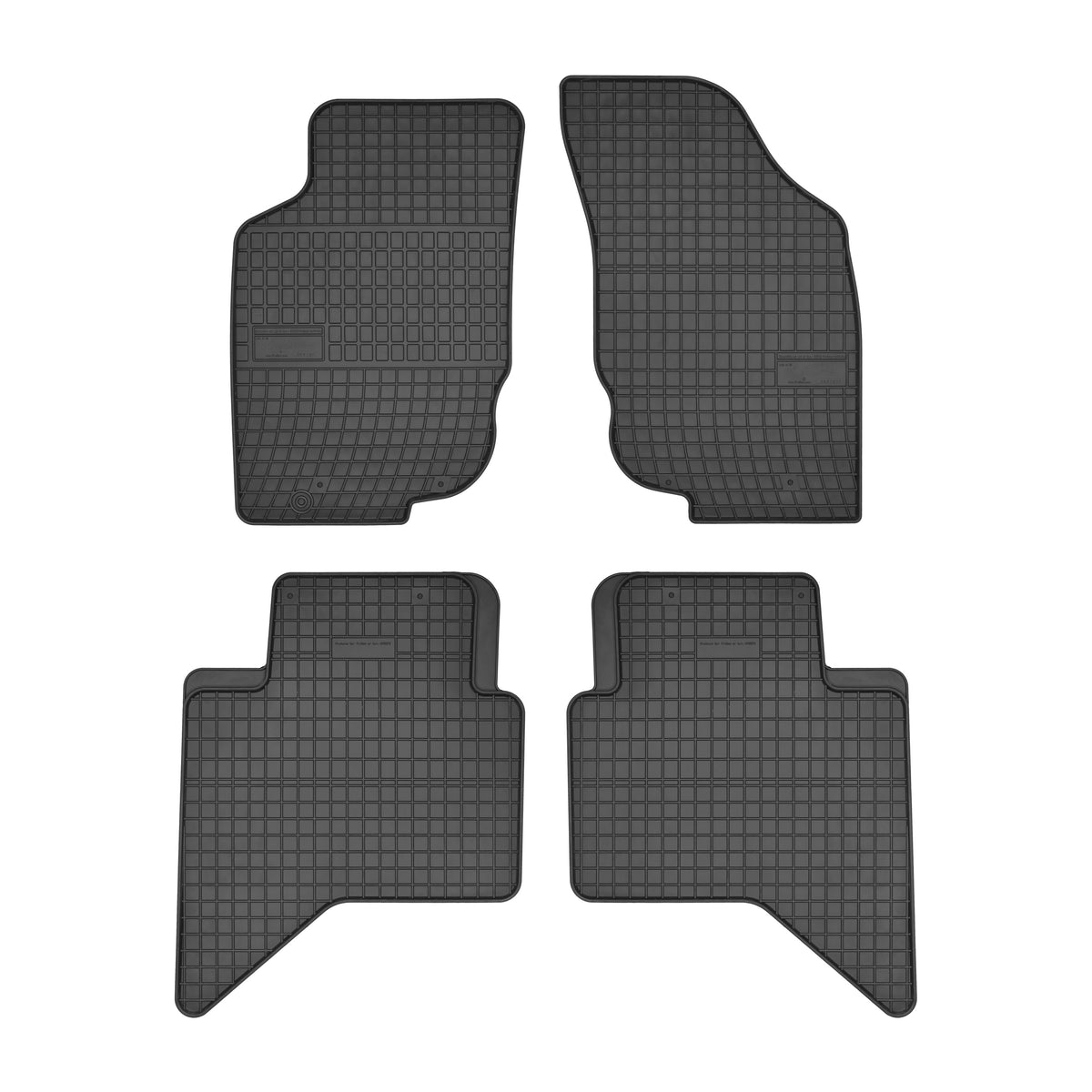 Frogum gummimatter til Toyota Hilux VII 2005-2015 – svart, vanntette, sett med 4 matter med 1 cm sidekant
