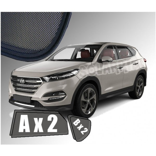Sr solskjerm i akryl til Hyundai Tucson III, vindavviser og regnbeskyttelse, enkel montering