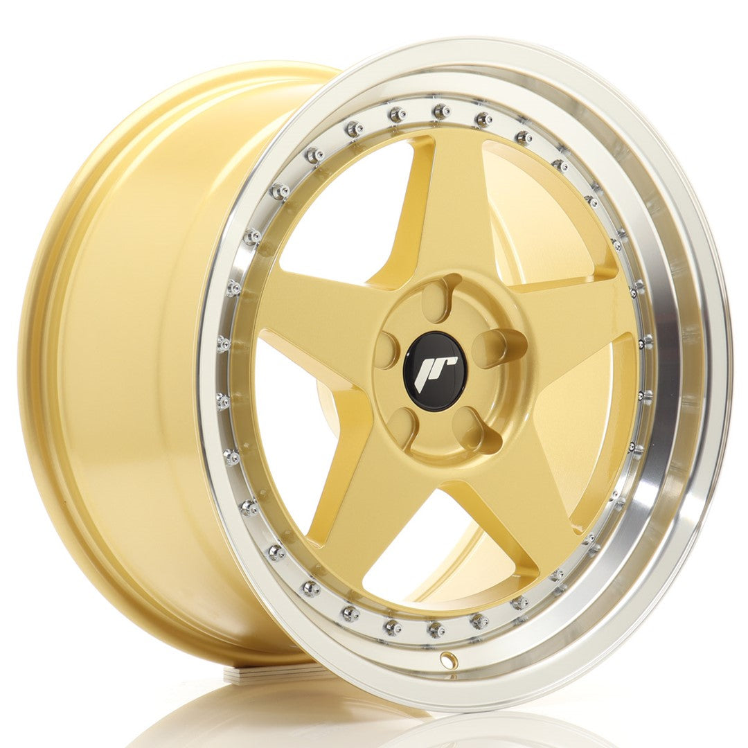 Felg JR Wheels JR6 18x9,5" Gold – sett forfra