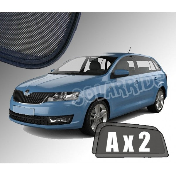 Sr solskjerm i roykfarget akryl til Skoda Rapid Spaceback 2012-2019, vindavviser og regnbeskyttelse