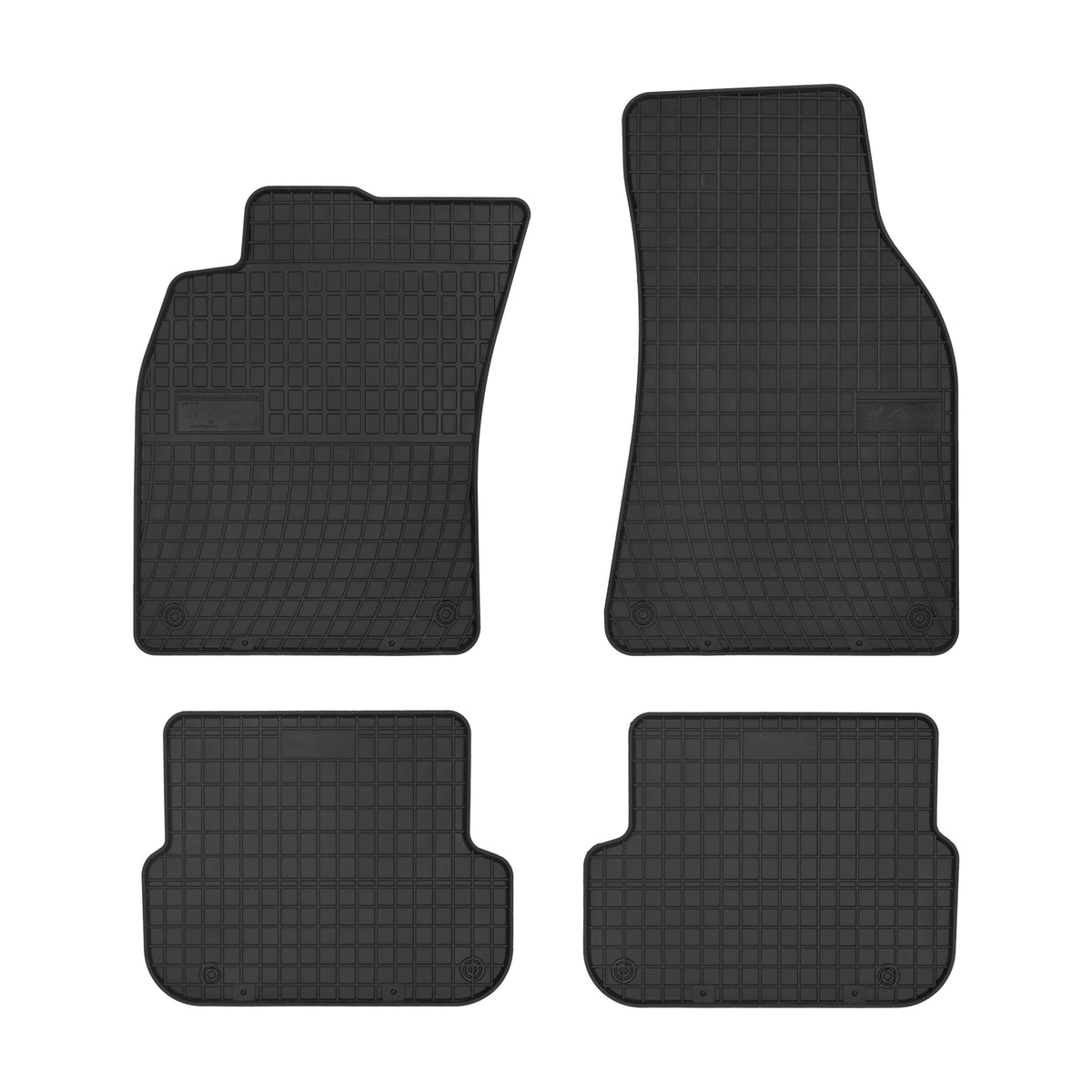 Frogum gummimatter til Audi A6 C6 Facelift 2008-2011 – svart/anthracite med sidekant 1 cm, sett med 4 stk.
