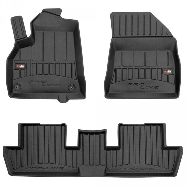 Frogum 3D Premium gulvmatter til Peugeot 3008 I (2009-2016) – svart TPE med 60 mm sidekant, sett med 3 stk.