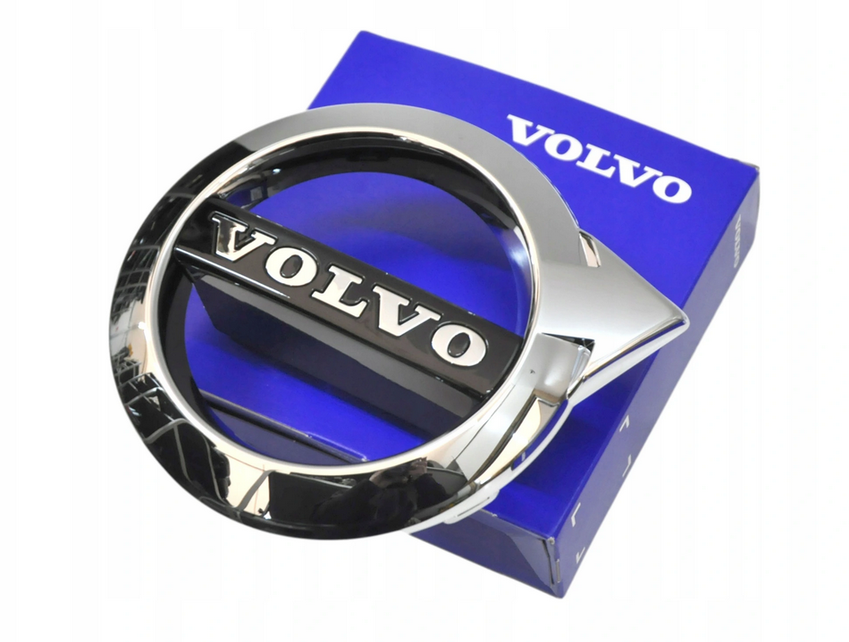 Emblem/logo til Volvo frontgrill i Black Edition med krom og svart utførelse