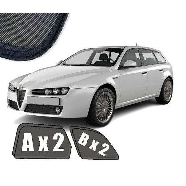 Sr solskjerm i akryl til Alfa Romeo 159 STV, røykfarget vindavviser for bedre ventilasjon og regnbeskyttelse