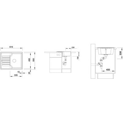 Måltegning Blanco Zia 40 S – mål 615x500 mm
