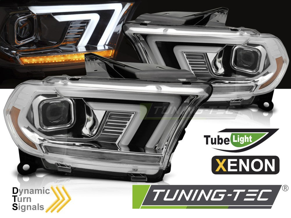 Dodge Durango 10–13 frontlykter krom xenon