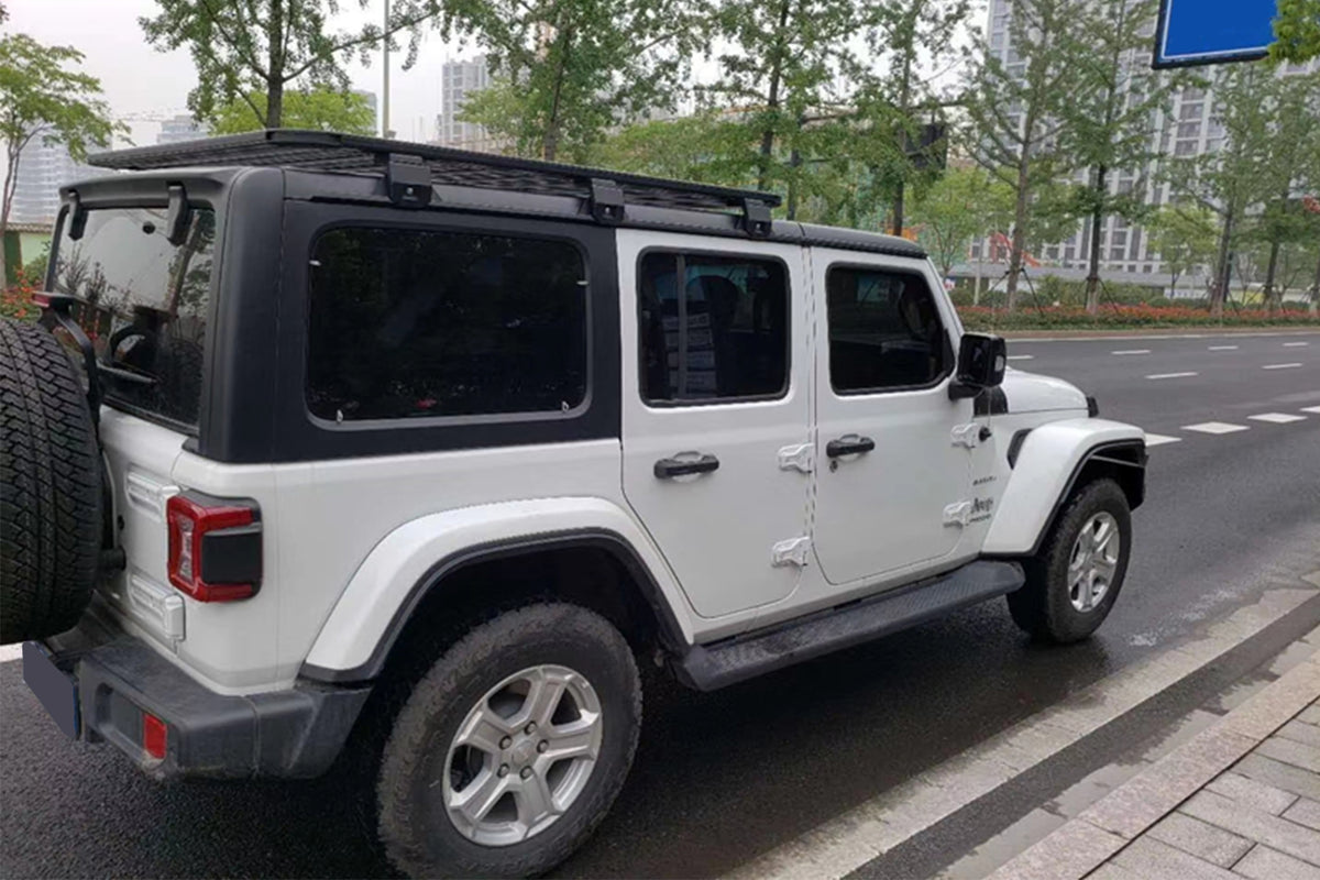 Takstativ Plattform Ventshield til Jeep Wrangler JL 4-dørs, svart takstativ for ekstra last