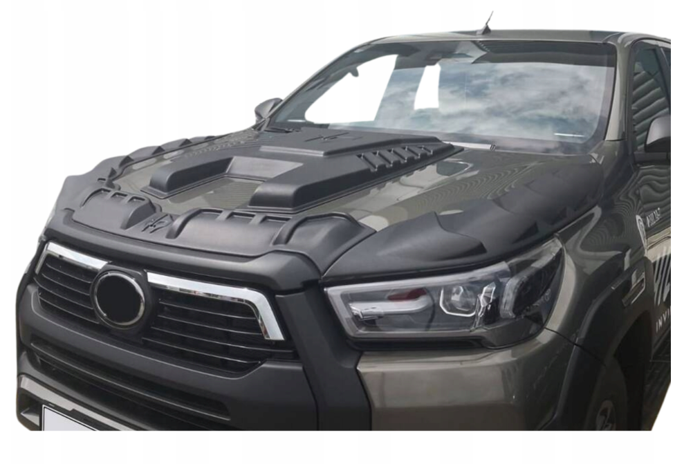 AUT panserbeskytter i akryl til Toyota Hilux VIII facelift, svart matt, enkel montering og steinsprutbeskyttelse