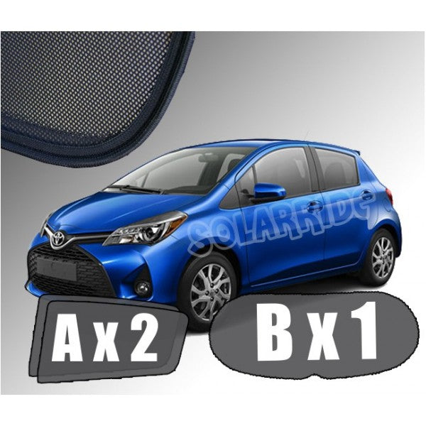 Sr solskjerm i akryl til Toyota Yaris III, røykfarget og enkel montering med 3M tape