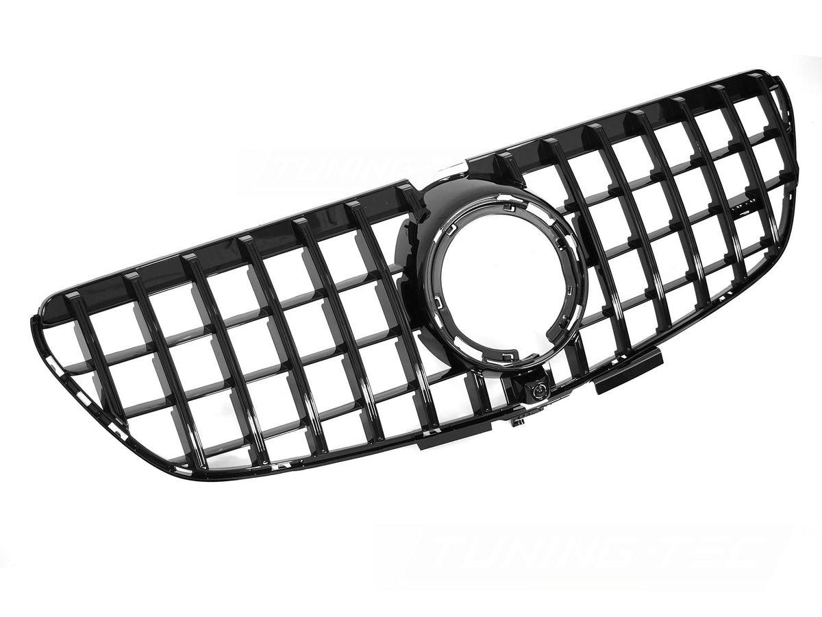Grill til Mercedes V-Klasse/Vito W447 20-23 i sort sett rett forfra på hvit bakgrunn.