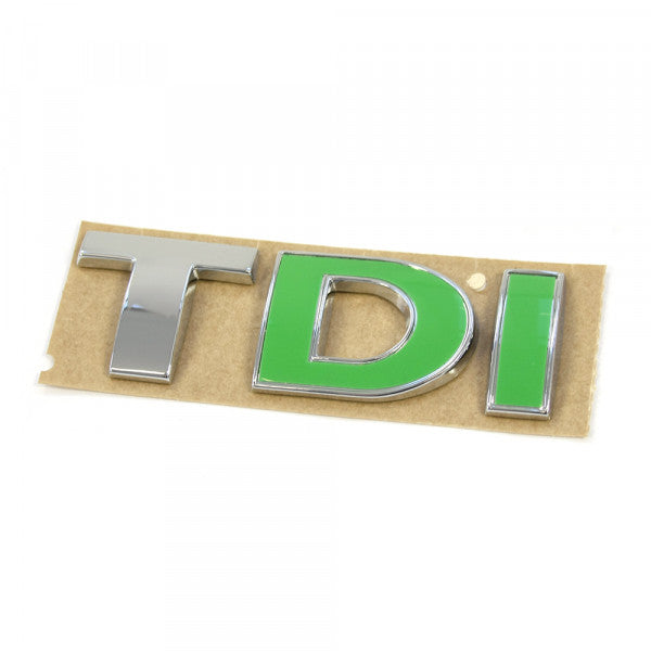 Emblem/logo til Vw TDI Chrome / Green i krom og grønn for bakluke