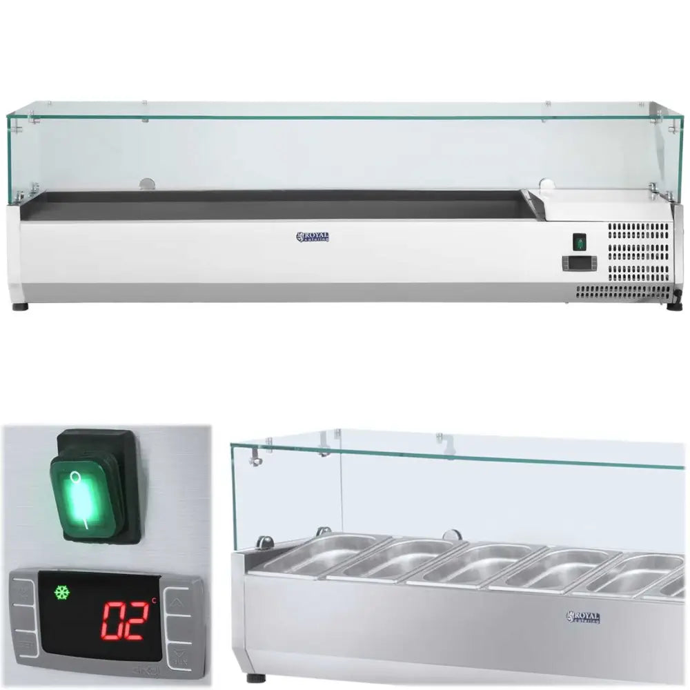 7x Gn1/4 Kjølerom med Glassdeksel 160cm