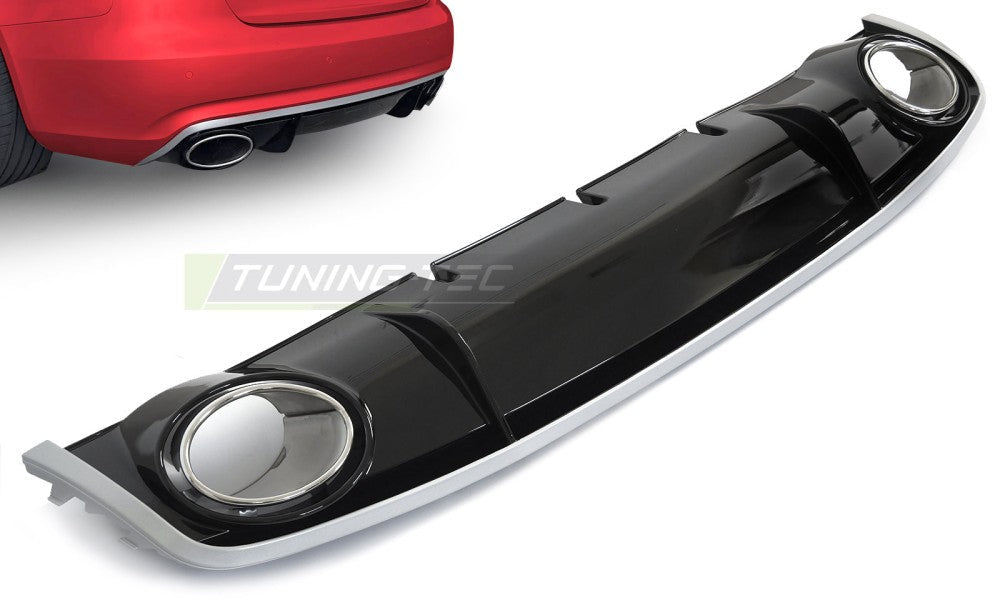 Audi A4 B8 diffusor – blank svart, enkelt utløp