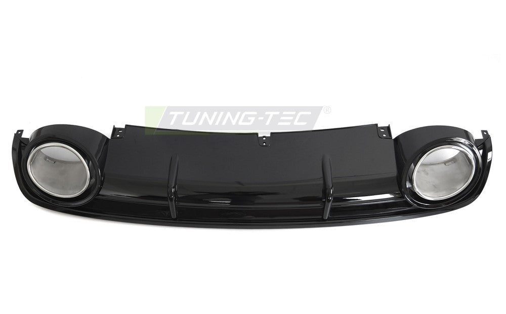 Audi A6 C6 bakdiffusor, blank svart, twin outlet