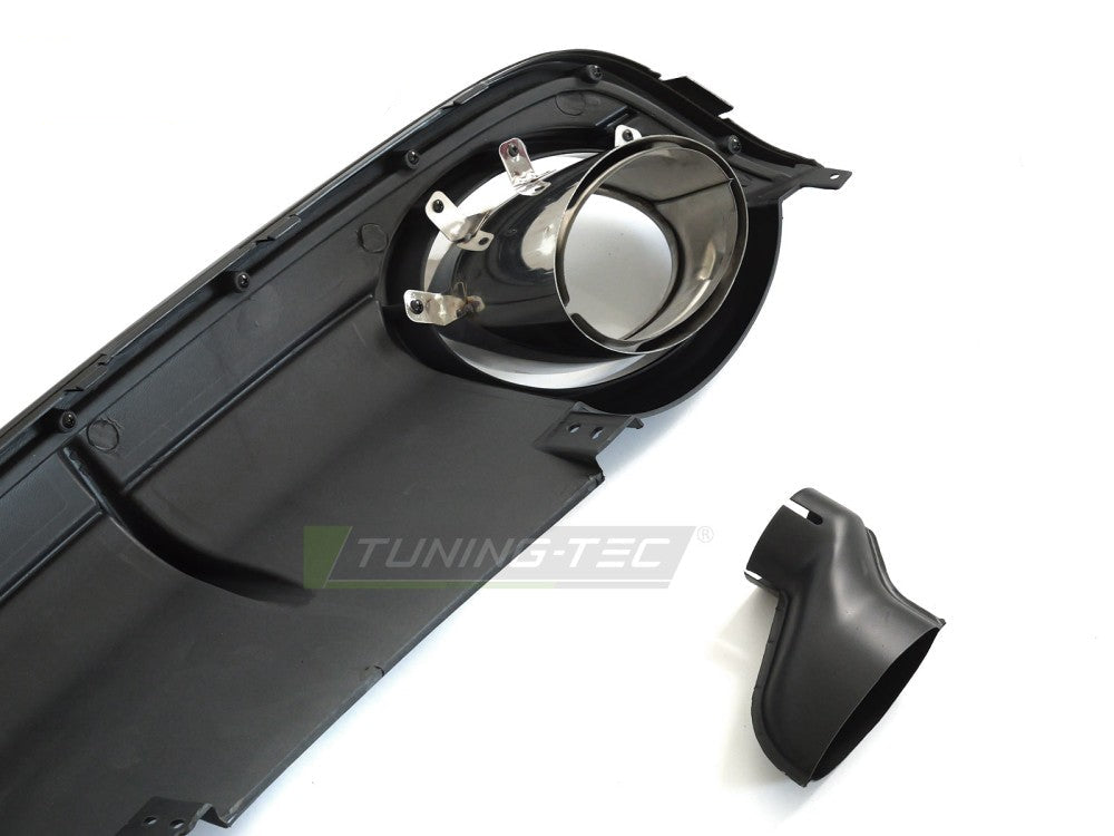 Audi A6 C6 bakdiffusor, blank svart, twin outlet