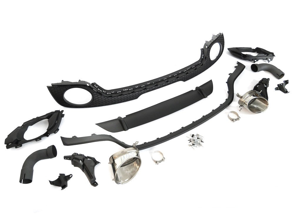 Audi TT 8J bakdiffusor matt svart twin outlet