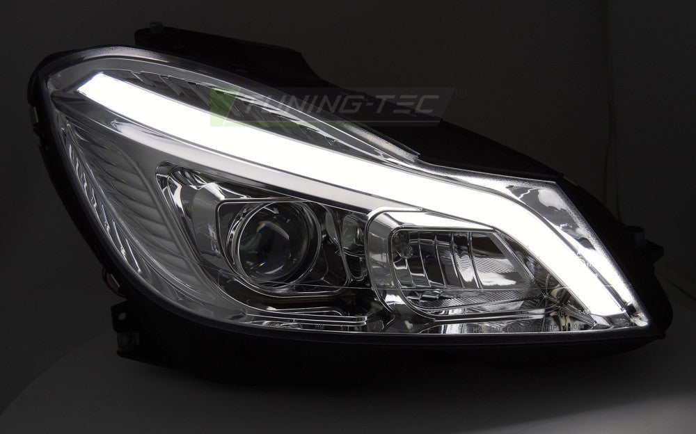 Mercedes C-klasse W204 LED frontlykter krom