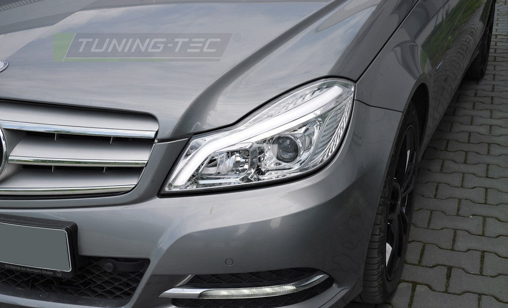 Mercedes C-klasse W204 LED frontlykter krom