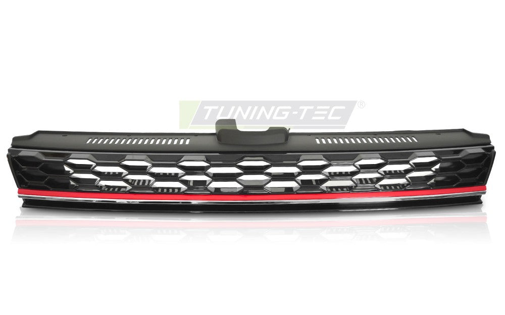 VW Golf 7 frontgrill glanssvart rød linje