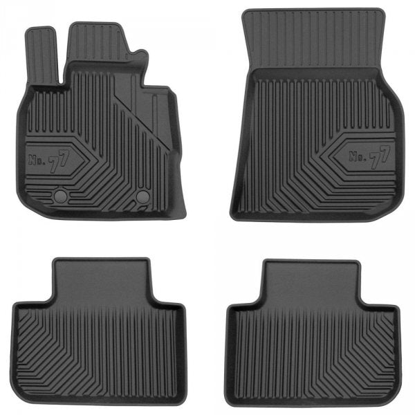 Frogum 3D Premium gulvmatter i TPE til BMW X3 (G01) 2017–2024 – svart sett á 4 med 40 mm sidekant