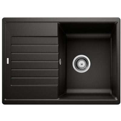 Blanco Zia 45 S Compact kjøkkenvask i svart granittkompositt med avrenningsfelt 680x500 mm