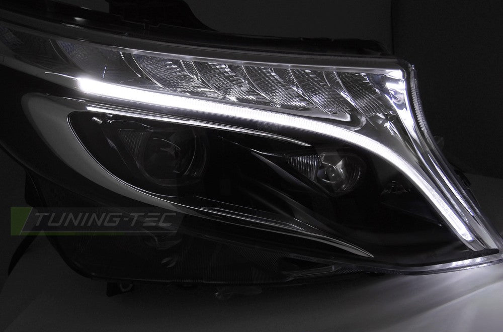 Mercedes Vito/V-klasse W447 full LED frontlykter svart