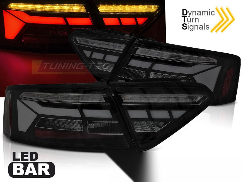 Detaljbilde av baklykter Audi A5 11-16 OEM Bulb med LED-detaljer.