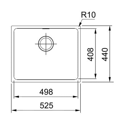 Måltegning Franke Sirius SID 110-50 – mål 525x440 mm