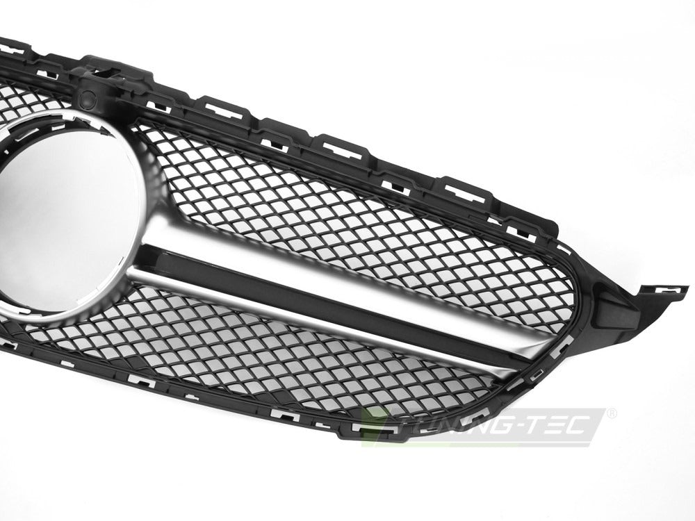 Grill Mercedes C-Klasse W205 14-18 sett fra siden, struktur synlig.