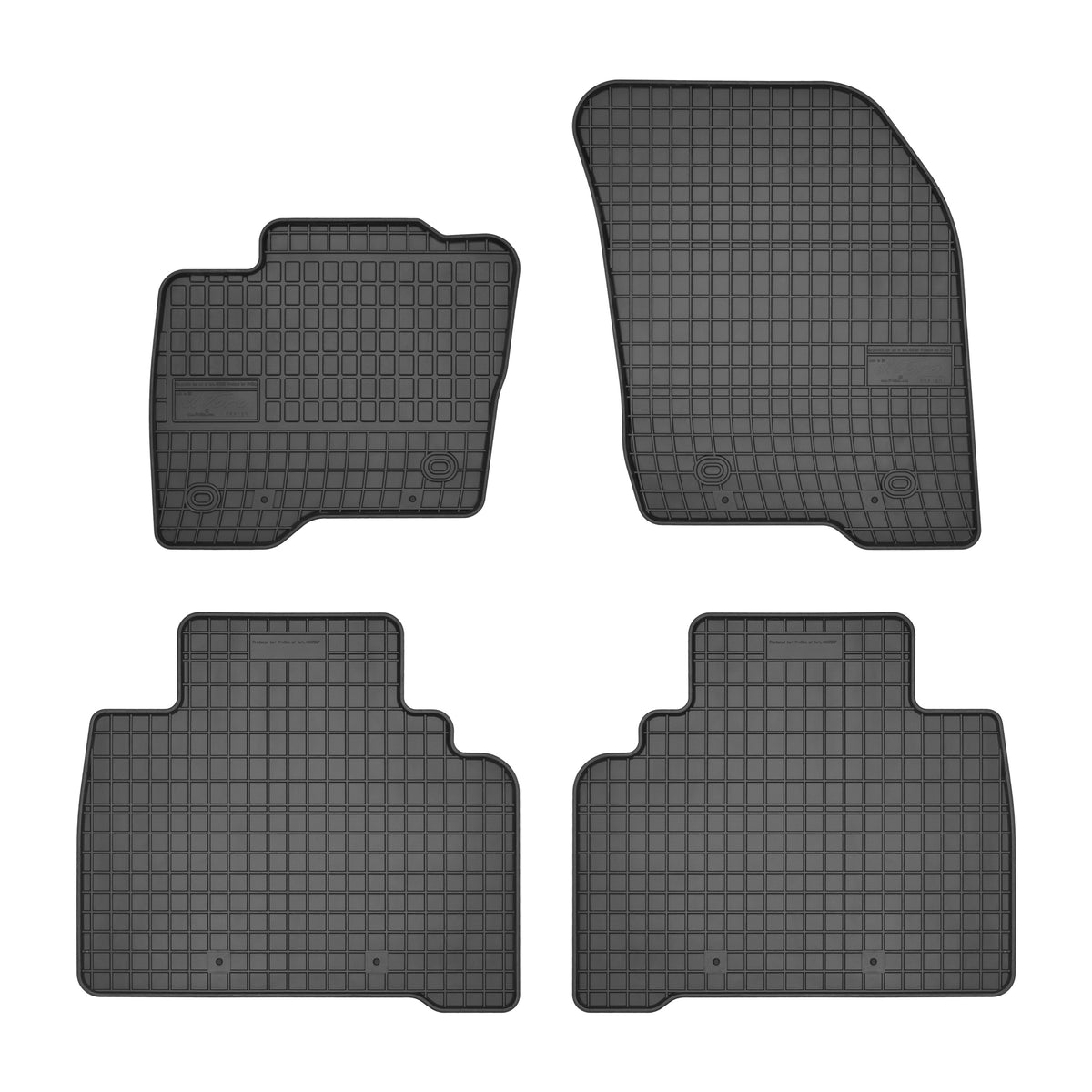 Frogum gummimatter til Ford S-Max II (2014-2023) – svart med 1 cm sidekant, sett med 4 stk.