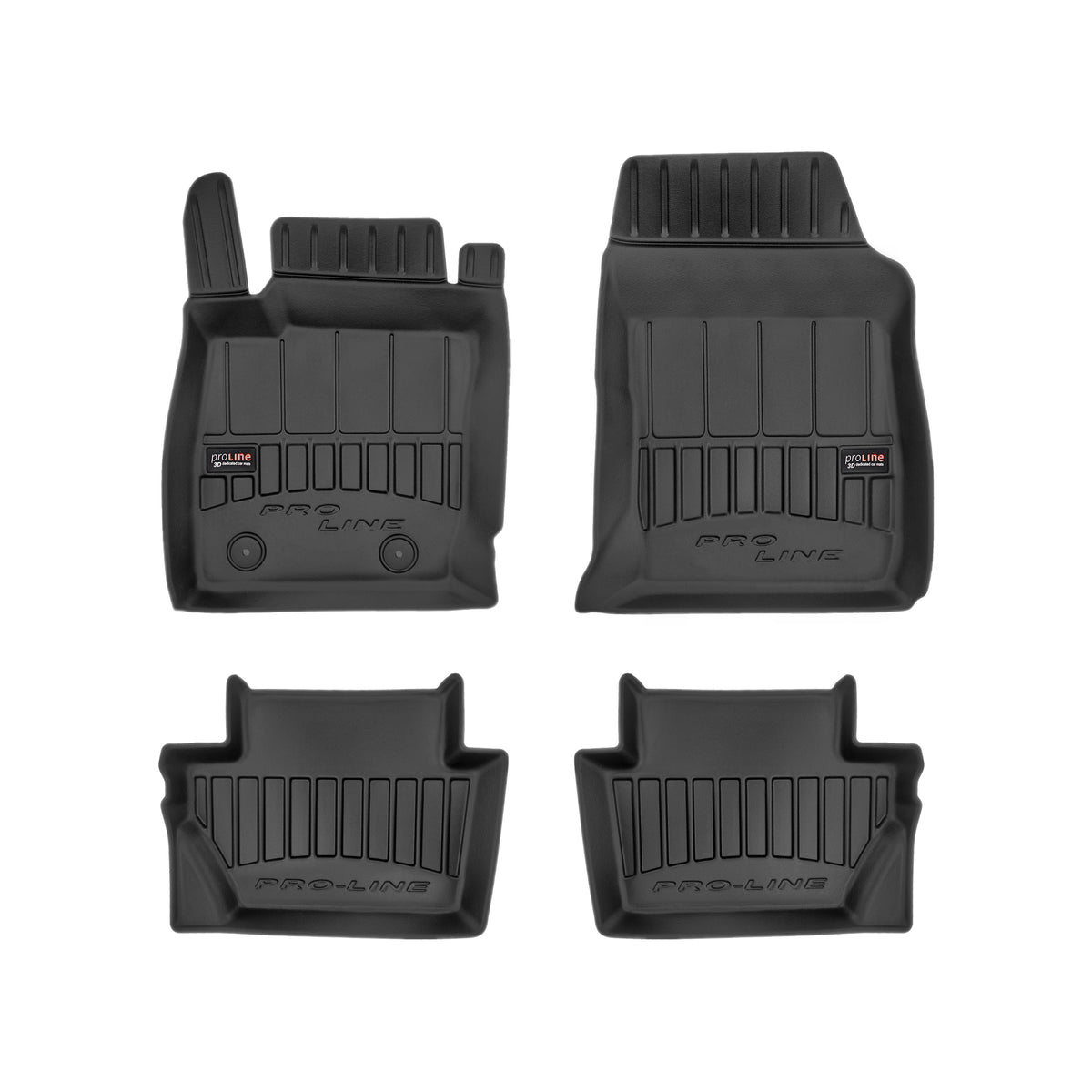 Frogum 3D Premium gulvmatter til Ford EcoSport (2017-) – svart TPE med 60mm sidekant, sett med 4