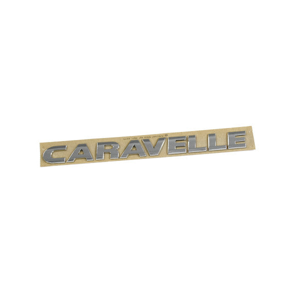 Emblem/logo til Vw Caravelle Chrome i krom, original Volkswagen ABS-del til bakluke