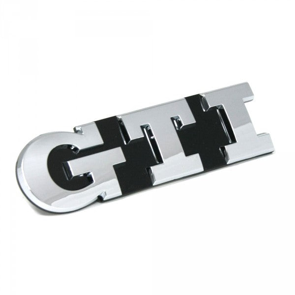 Emblem/logo til Vw Golf 7 (5G-Facelift) GTI Black / Glossy Chrome i svart og blank krom, montert i front grill