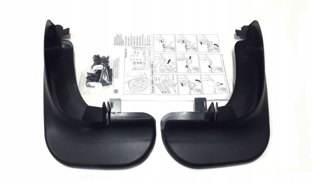 Skvettlapp Vw Caddy III / Caddy IV / Touran I / Black - sett 2 stk. (2003-2015) – ABS Automotive | VAG OEM - detalj