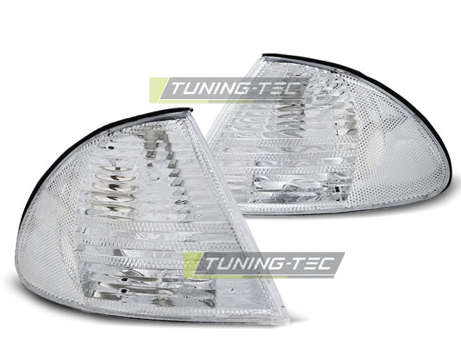 Frontblinklys Chrome til BMW E46 98-01 sett rett bakfra på hvit bakgrunn.