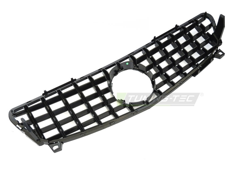 Grill Mercedes A-Klasse W176 15-18 sort/krom med festedetaljer.