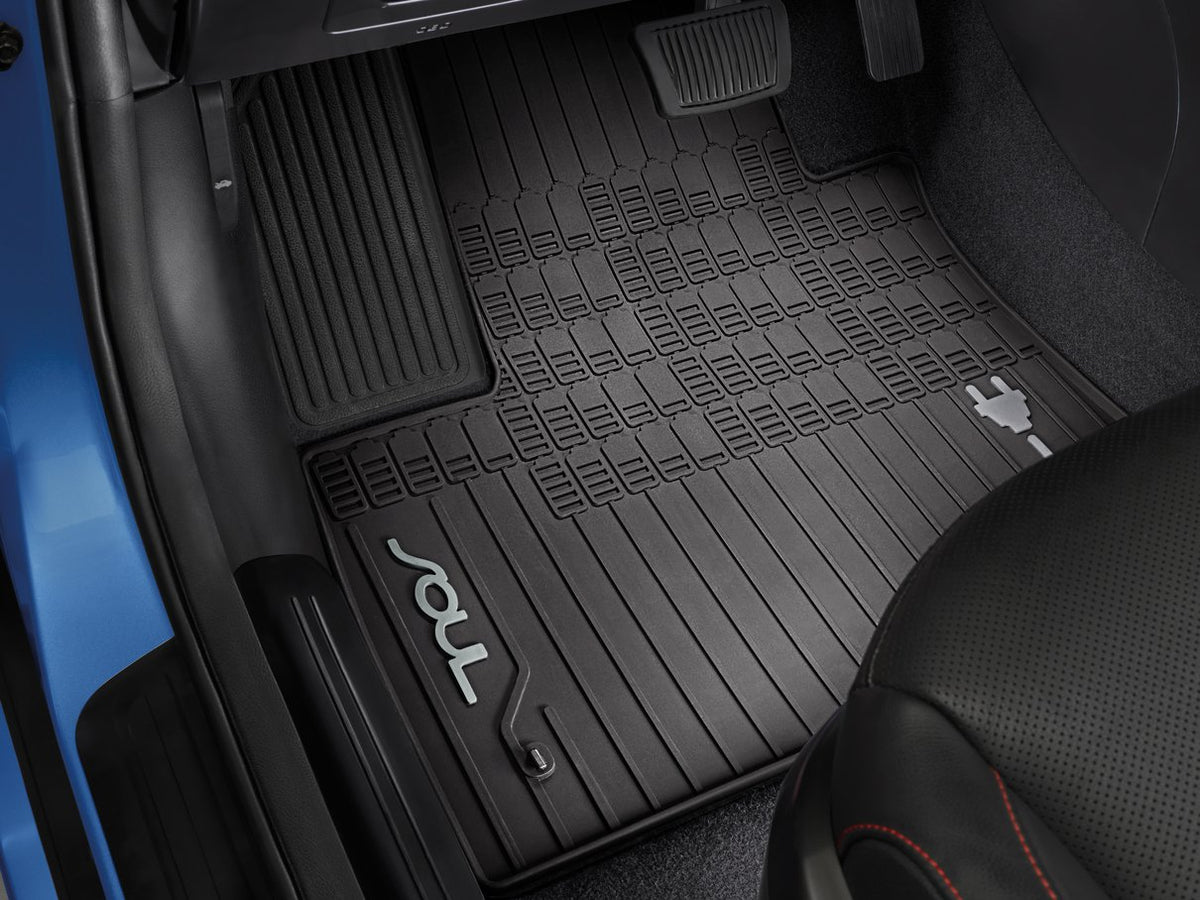 Kia OEM All-Weather gulvmatter i TPE gummi til Kia e-Soul II (2019-2024) – 4 stk sett med kant