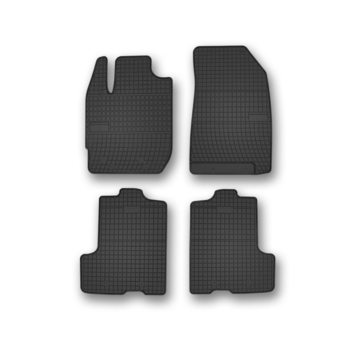 Frogum gummimatter til Dacia Duster II (2017-2023) – 4 stk, svart/anthracite, 1 cm sidekant, vanntett