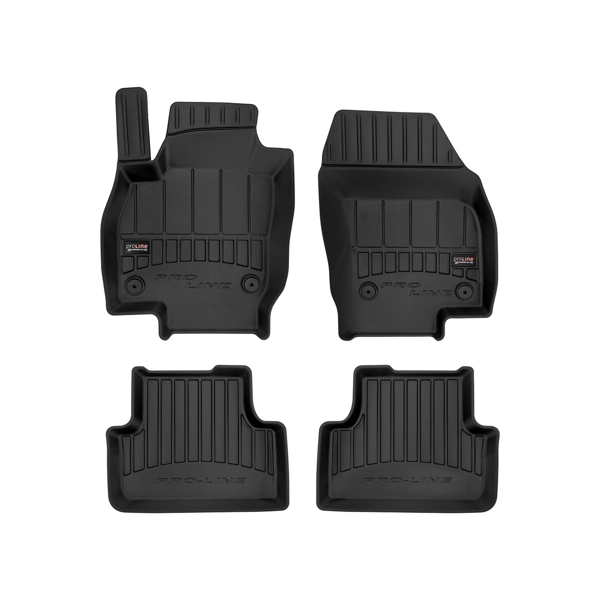 Frogum 3D Premium gulvmatter til VW T-Cross 2018- – svart TPE med høy sidekant, sett med 4 stk.