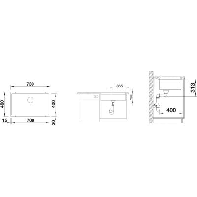 Måltegning Blanco Subline 700-U – mål 700x400 mm