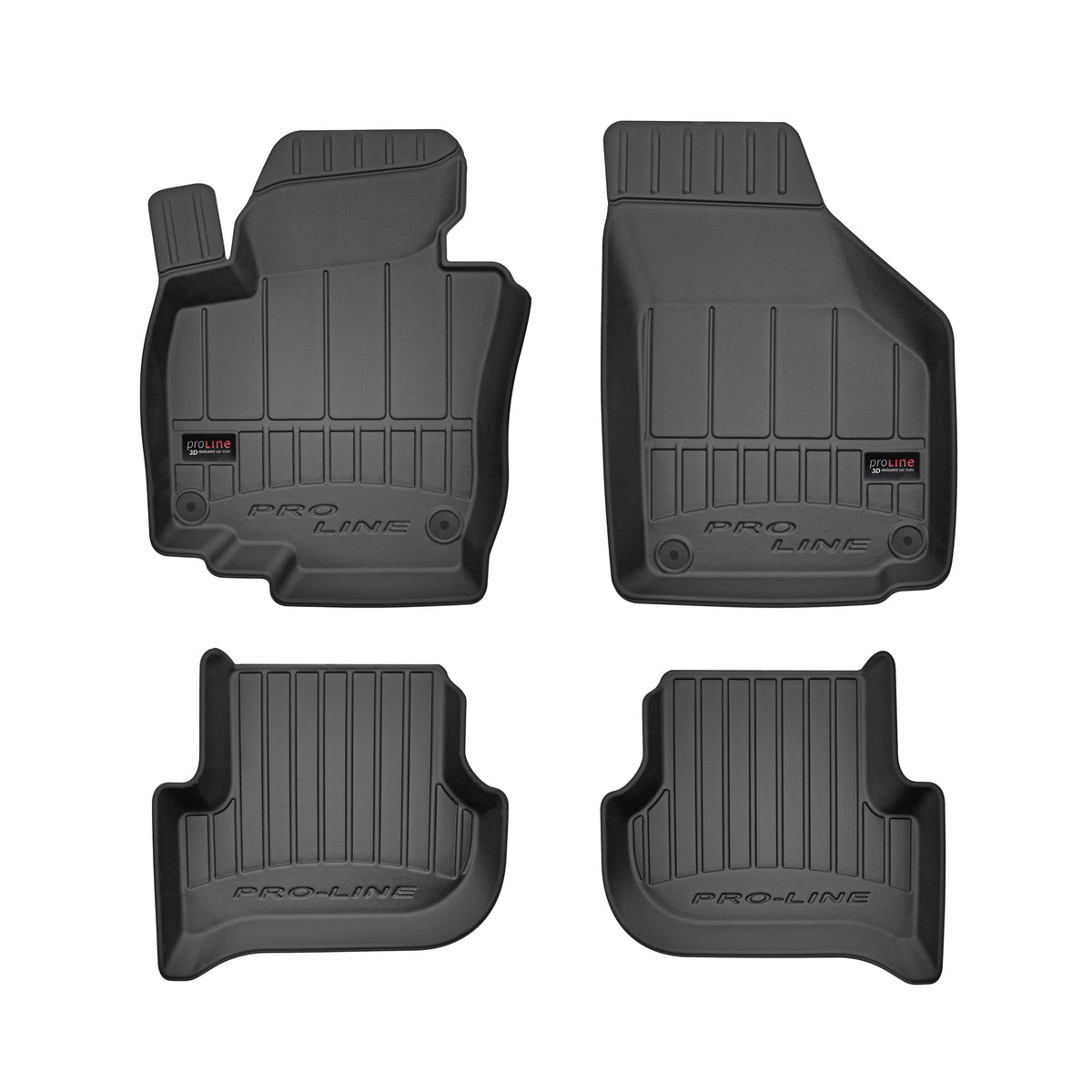 Frogum 3D Premium gulvmatter til VW Touran I (2003–2015) – TPE-gummi, svart, sett med 4 matter