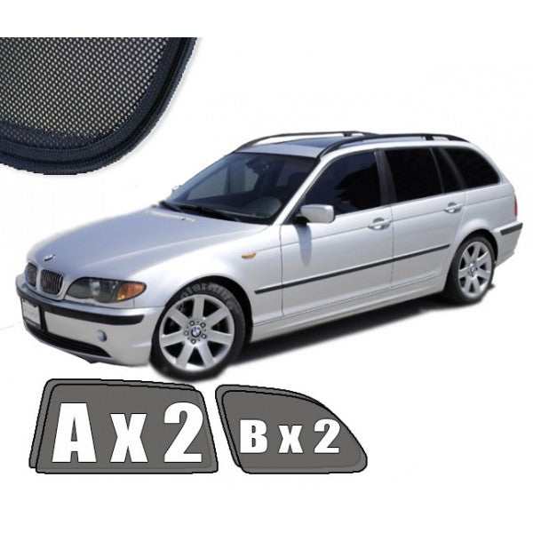 Sr solskjerm i akryl til Bmw 3 (E46) Touring, vindavviser for bedre ventilasjon og regnbeskyttelse