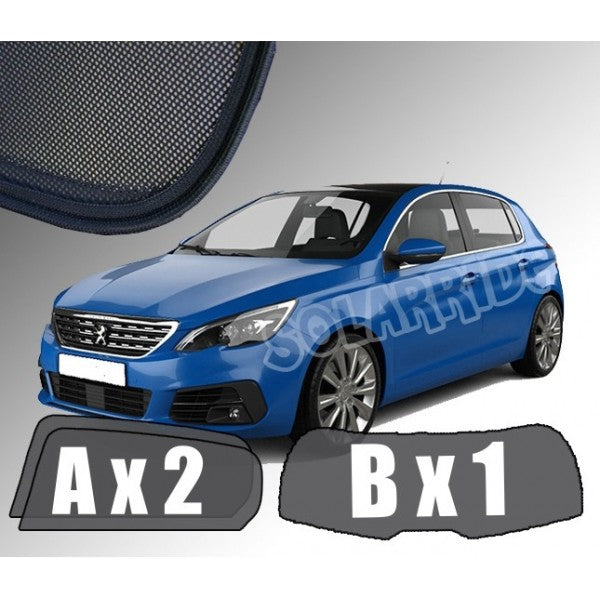 Sr solskjerm i akryl til Peugeot 308 Hatchback II med enkel montering og vindavviserfunksjon