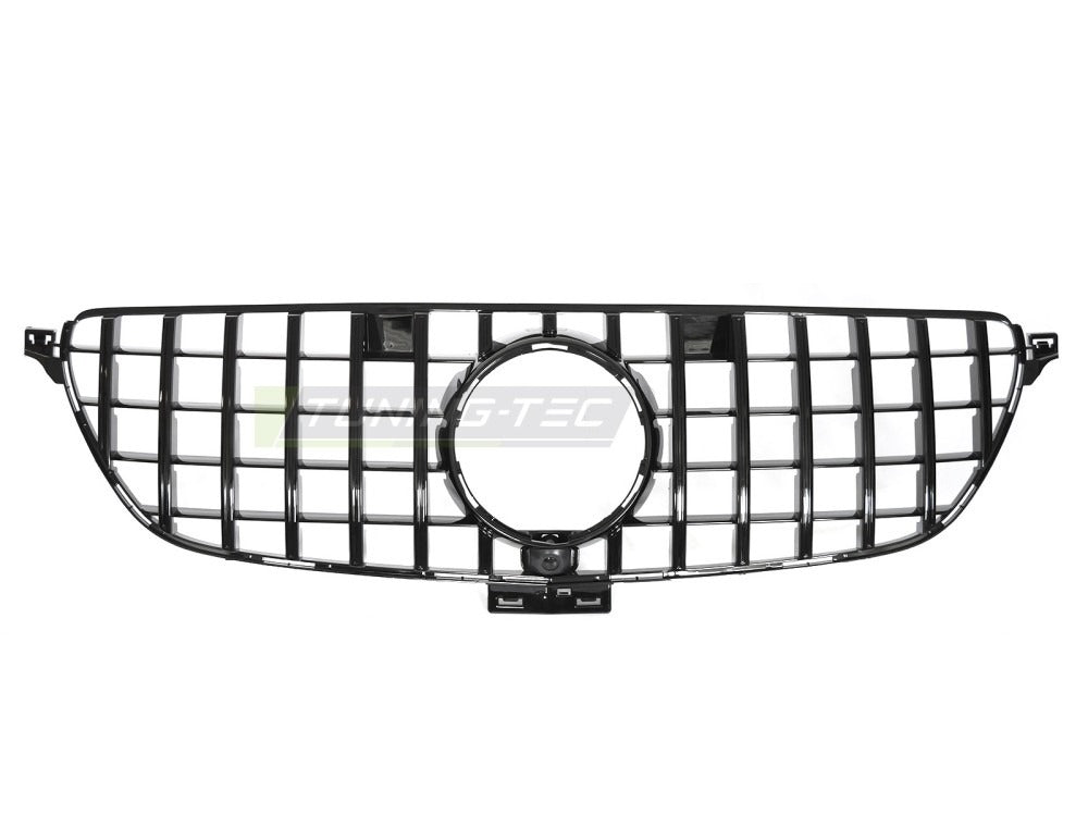 Detaljbilde av Grill Mercedes GLE C292 Coupe 15-19 blank sort med GT-mønster og emblemfeste.