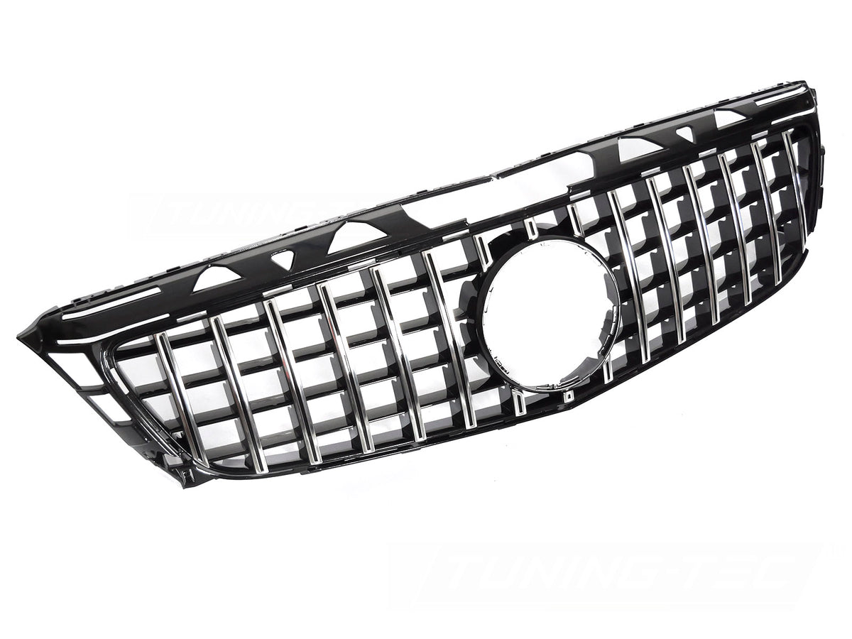 Grill Sport Blank Sort Krom til Mercedes CLS C218 11-14 sett rett forfra på hvit bakgrunn.