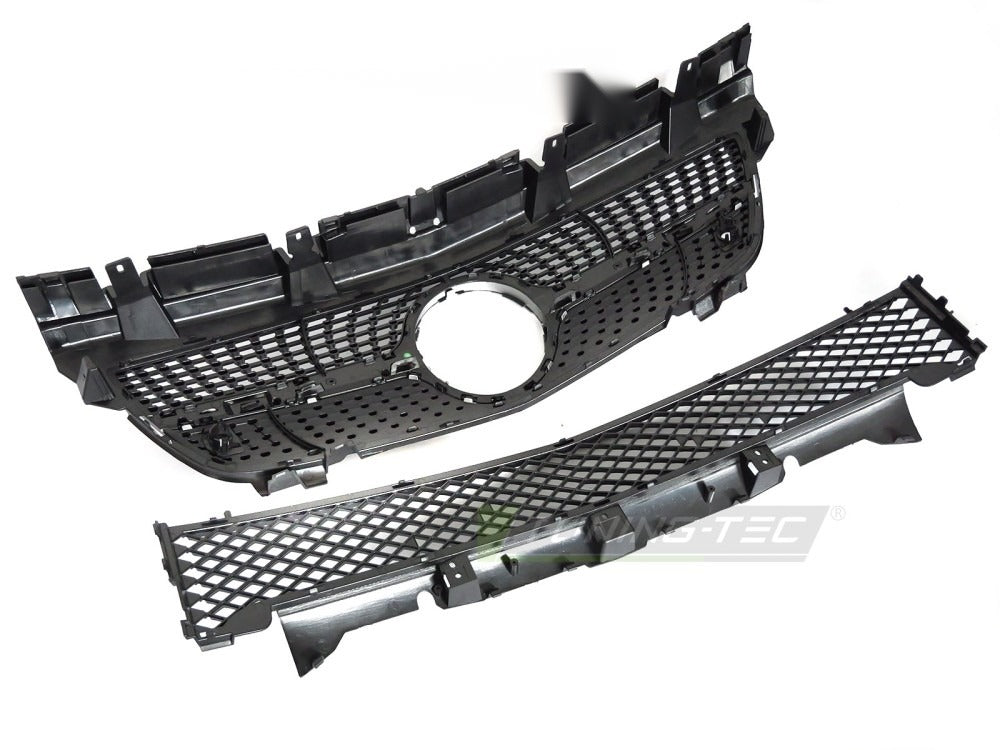 Grill Mercedes SLK R172 11-15 sølv/krom med festedetaljer.