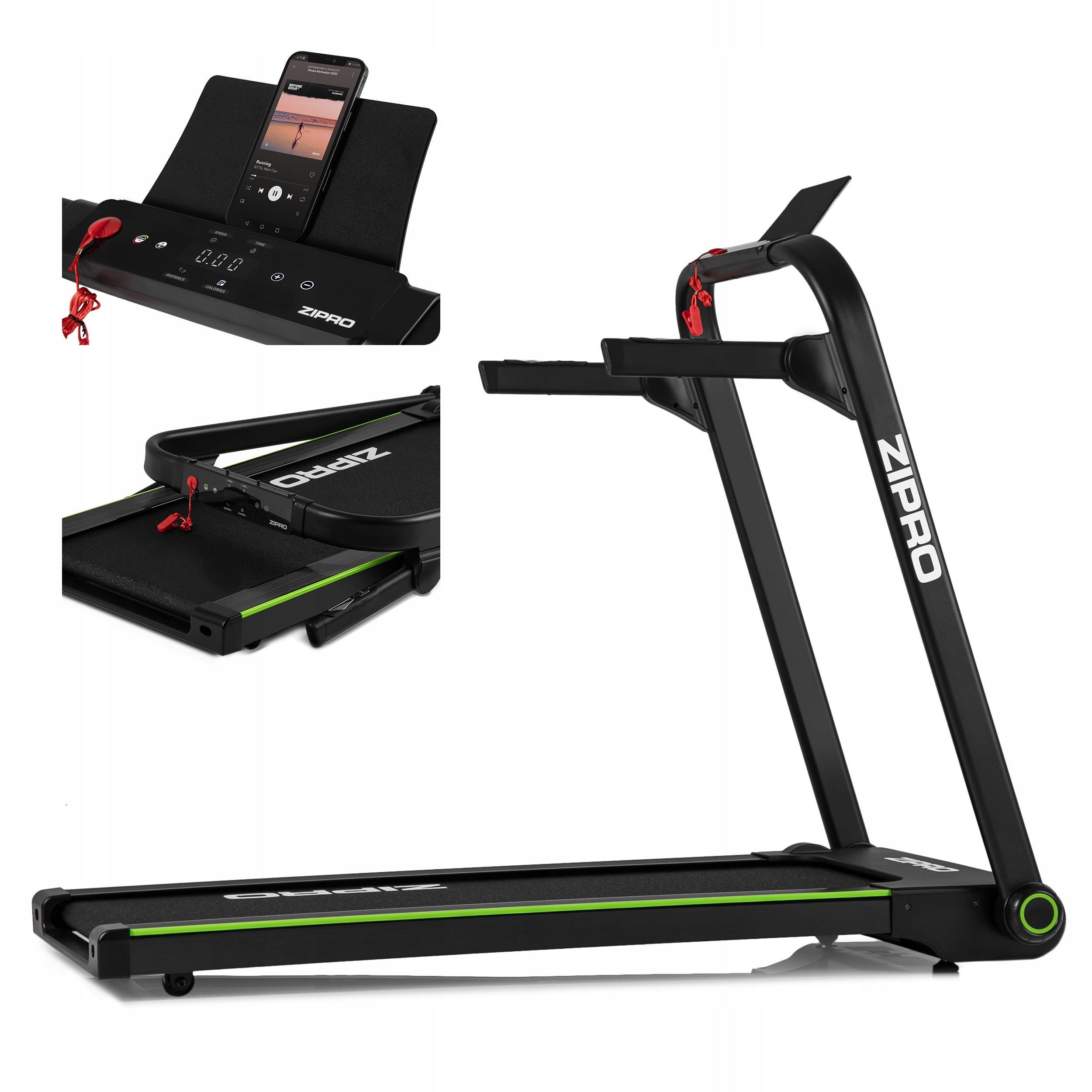 Sammenleggbar Hjemmeløpebånd med LCD for Trening, Fitnesstrening og Gym Luksus Edition